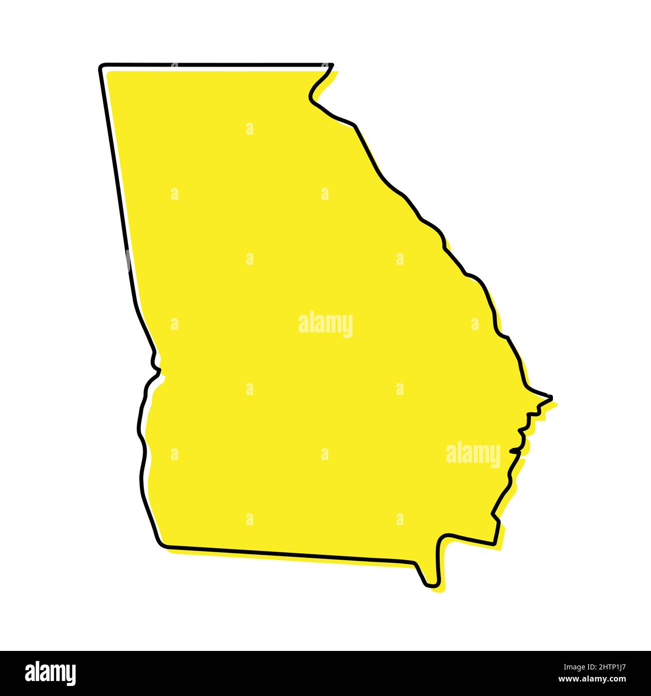 Simple Outline Map Of Georgia Is A State Of United States Stylized Simple Outline Map Of Georgia Is A State Of United States Stylized Minimal Line Design 2HTP1J7 