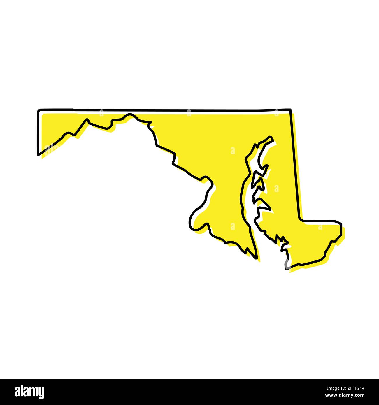 Simple Outline Map Of Maryland Is A State Of United States Stylized Simple Outline Map Of Maryland Is A State Of United States Stylized Minimal Line Design 2HTP214