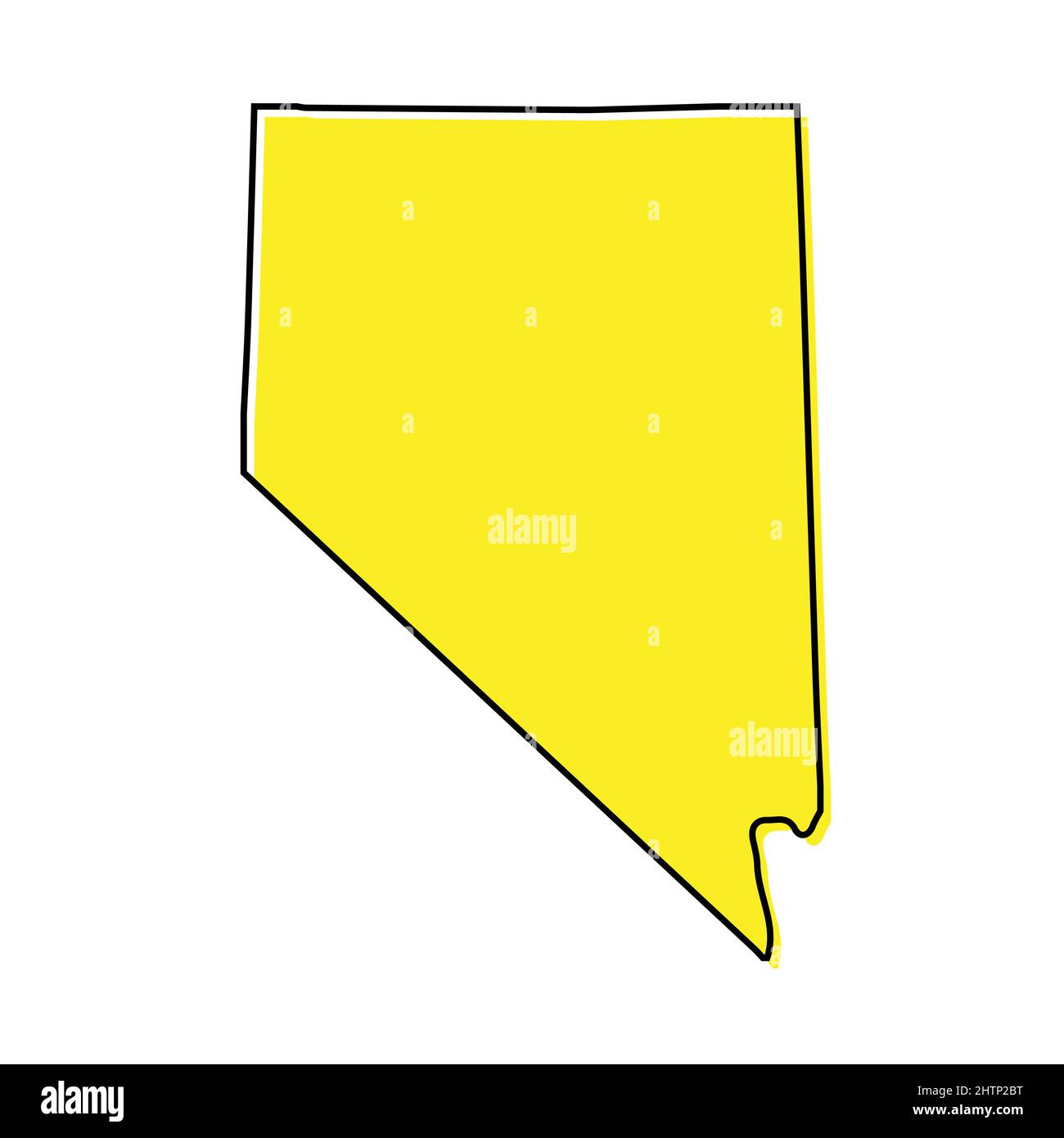 Simple outline map of Nevada is a state of United States. Stylized