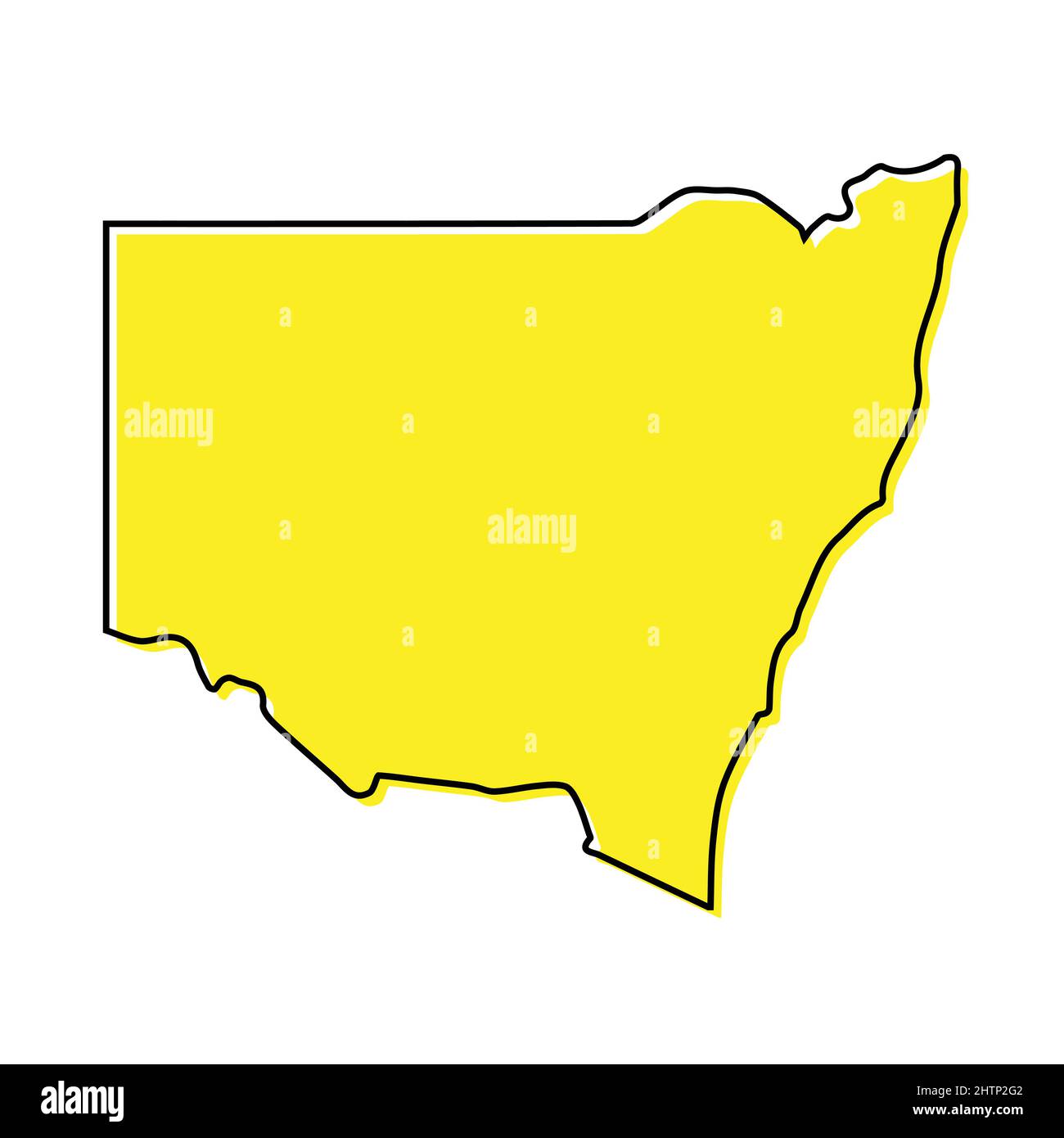 Simple outline map of New South Wales is a state of Australia. Stylized minimal line design Stock Vector