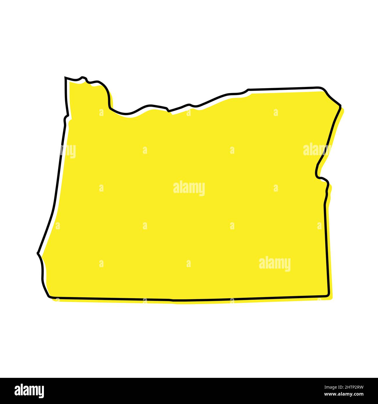 Simple outline map of Oregon is a state of United States. Stylized minimal line design Stock Vector