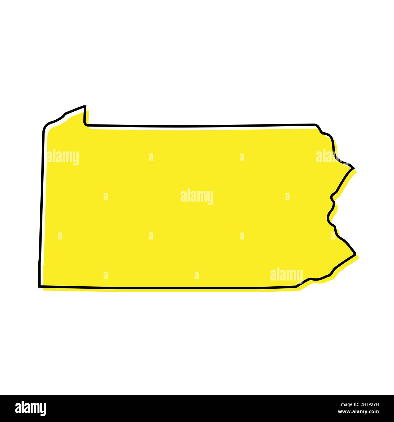 Simple outline map of Pennsylvania is a state of United States ...