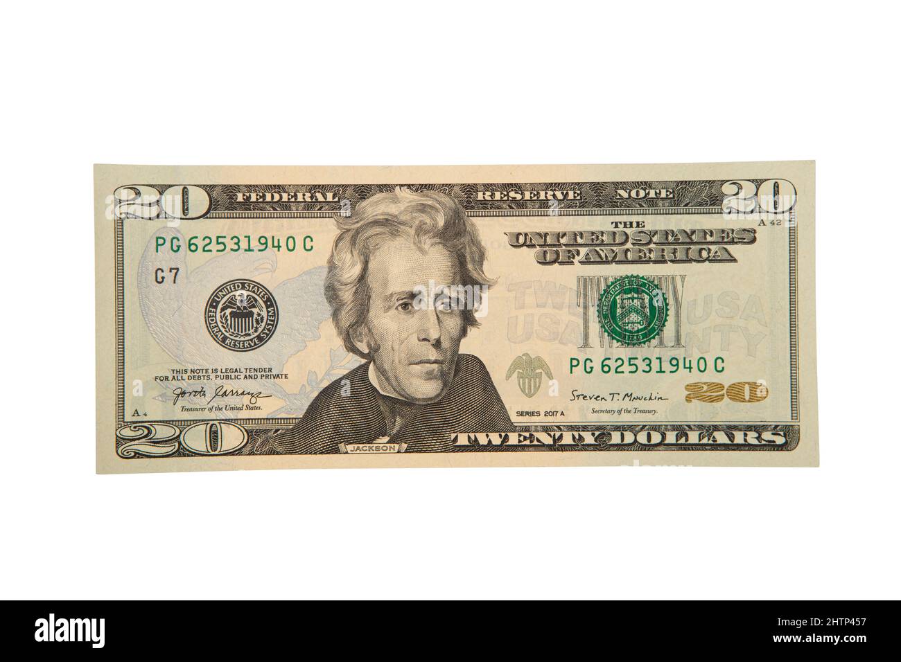 Aktuelle Dollarscheine im Bündel, Stapel und einzeln. Stock Photo