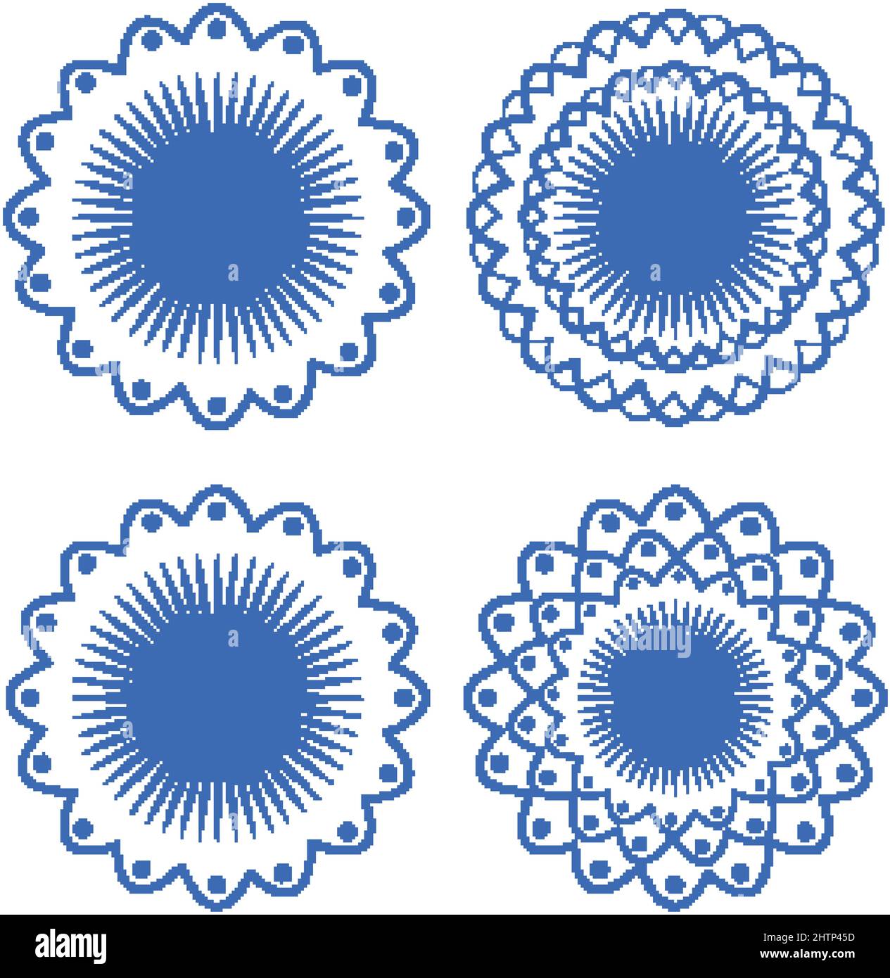 Set of mandala design in different patterns illustration Stock Vector