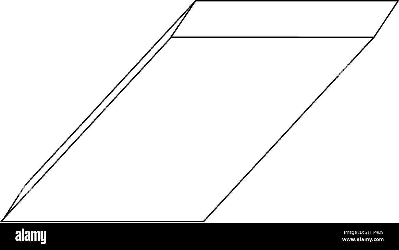 Rectangular prism shape doodle outline for colouring illustration Stock ...