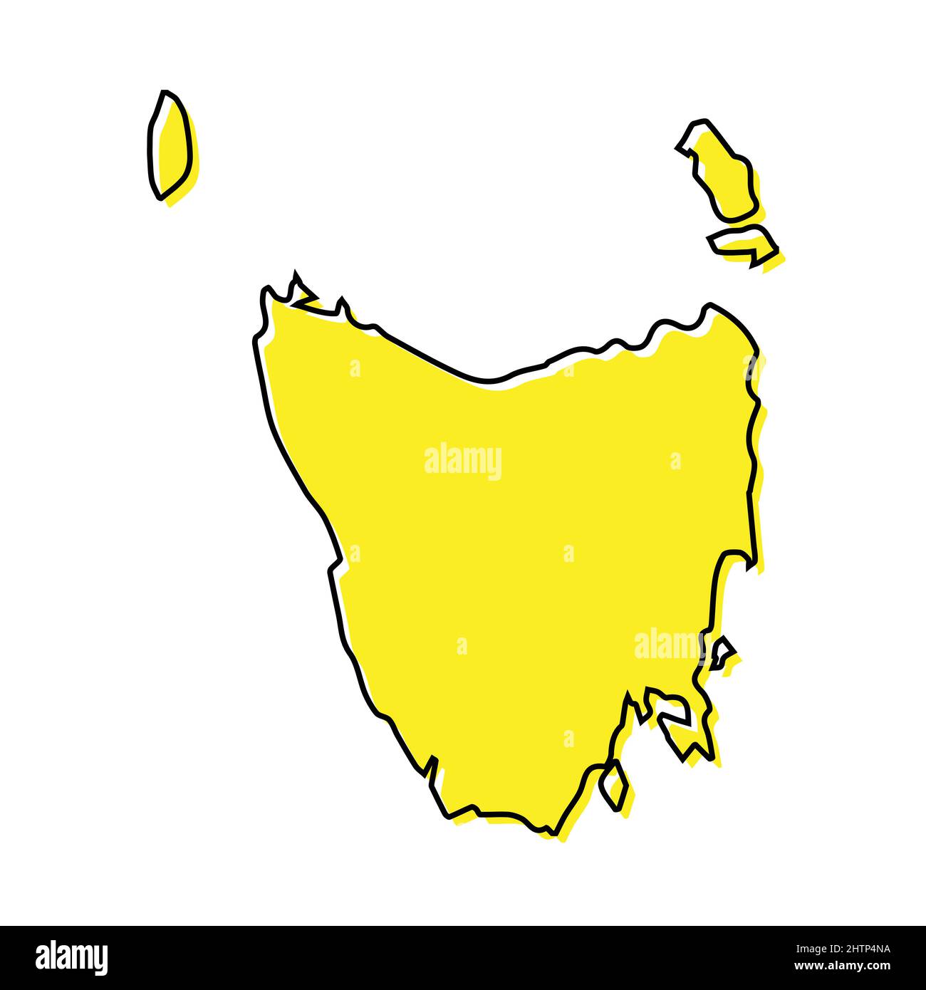 Simple outline map of Tasmania is a state of Australia. Stylized minimal line design Stock Vector