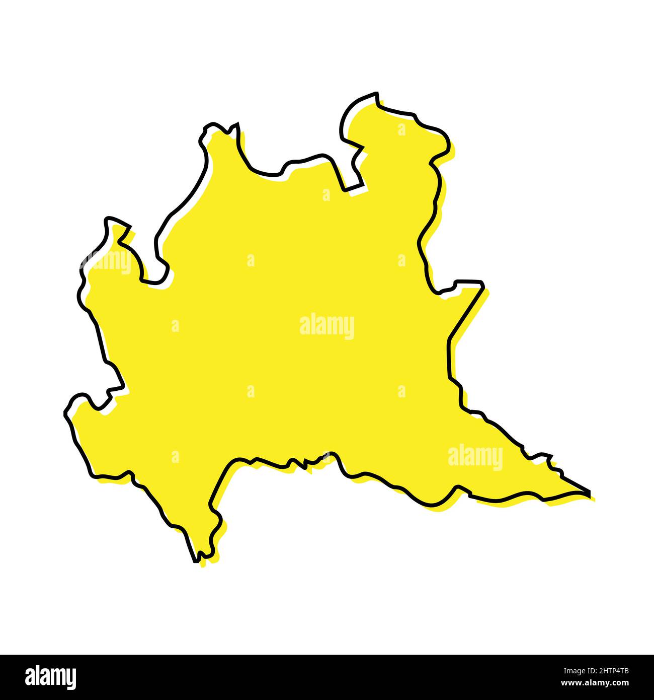 Simple outline map of Lombardy is a region of Italy. Stylized minimal line design Stock Vector