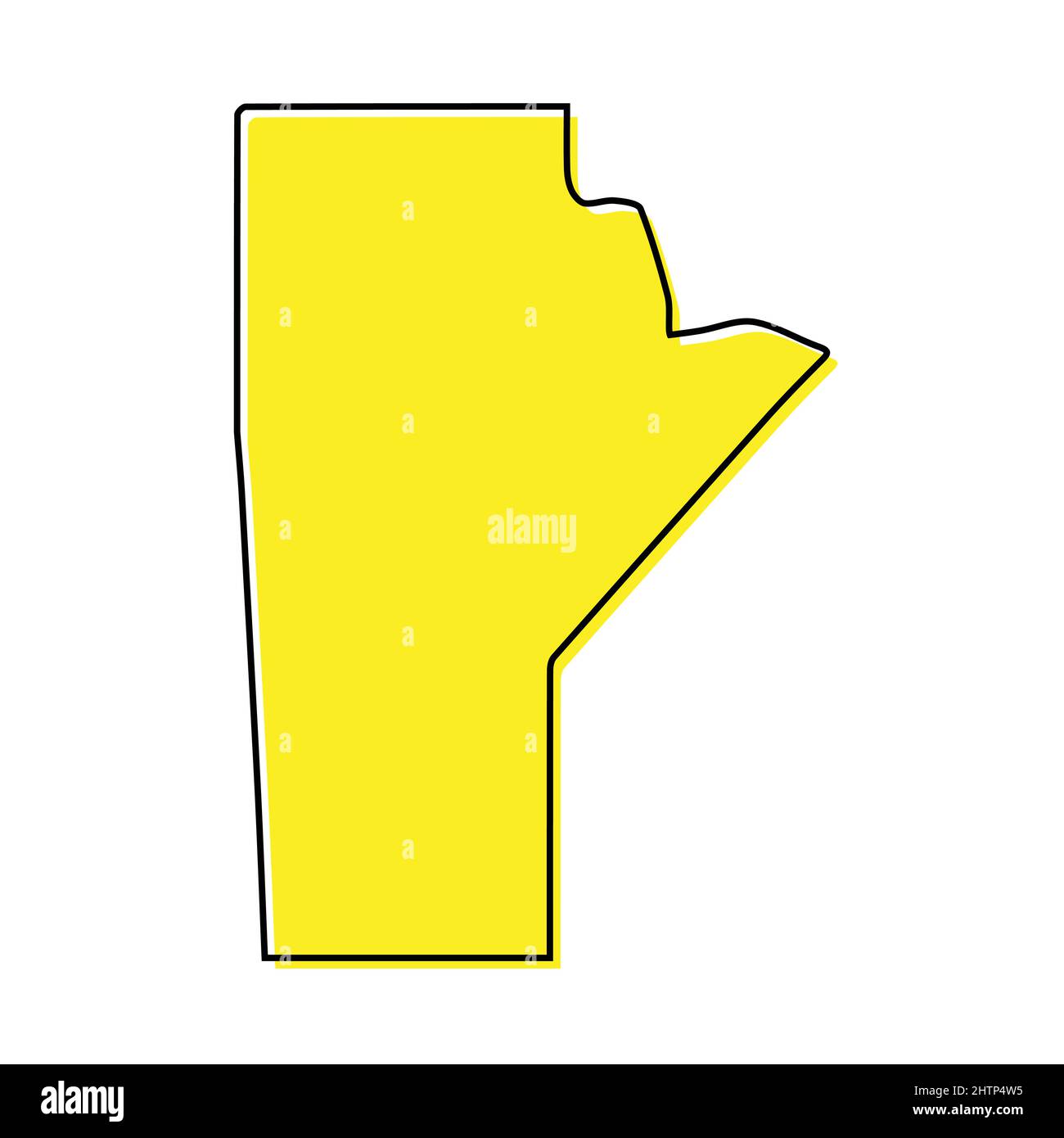 Simple outline map of Manitoba is a province of Canada. Stylized minimal line design Stock Vector