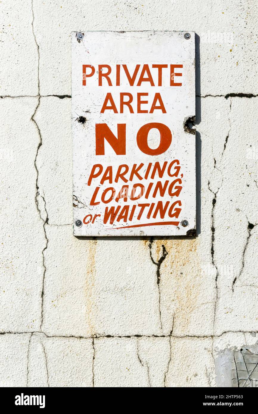Private Area No Parking sign. Stock Photo