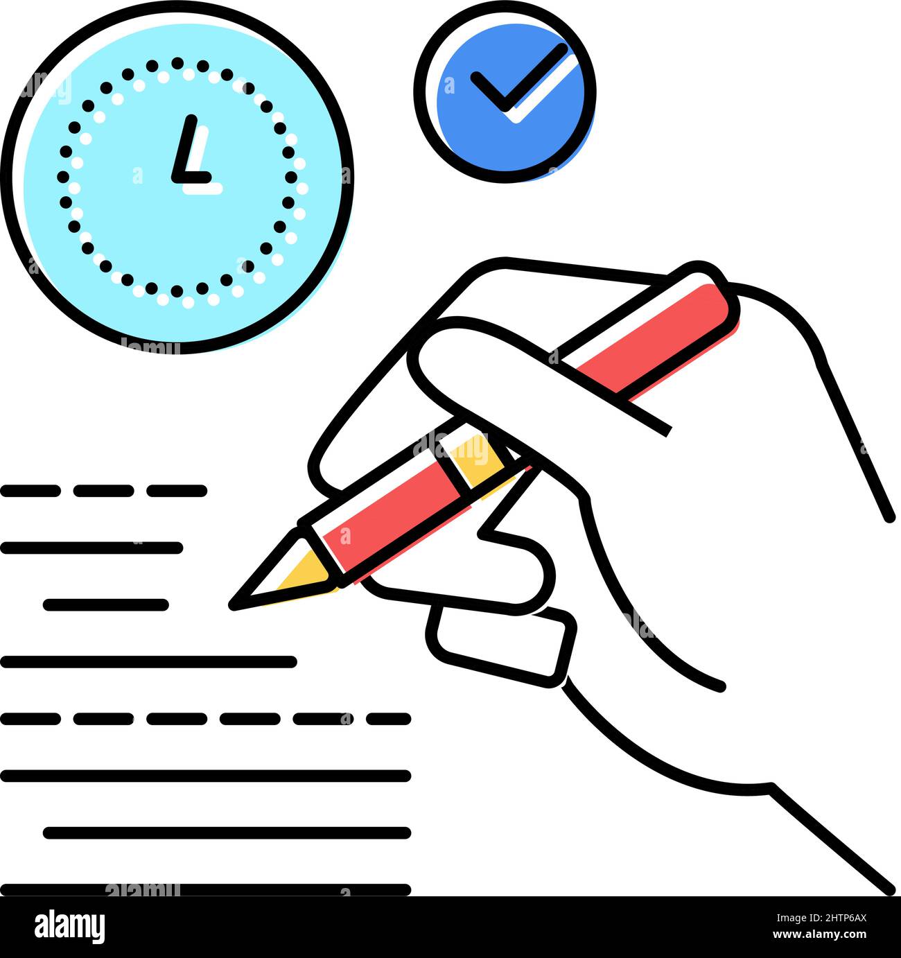 report writing color icon vector illustration sign Stock Vector Image