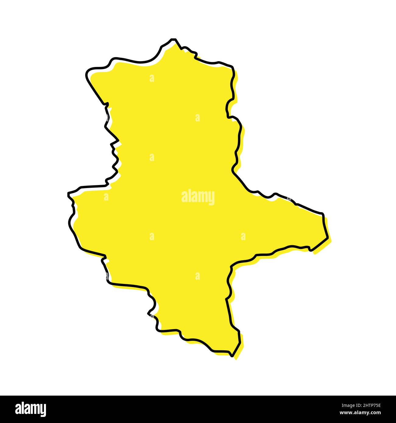 Simple outline map of Saxony-Anhalt is a state of Germany. Stylized minimal line design Stock Vector