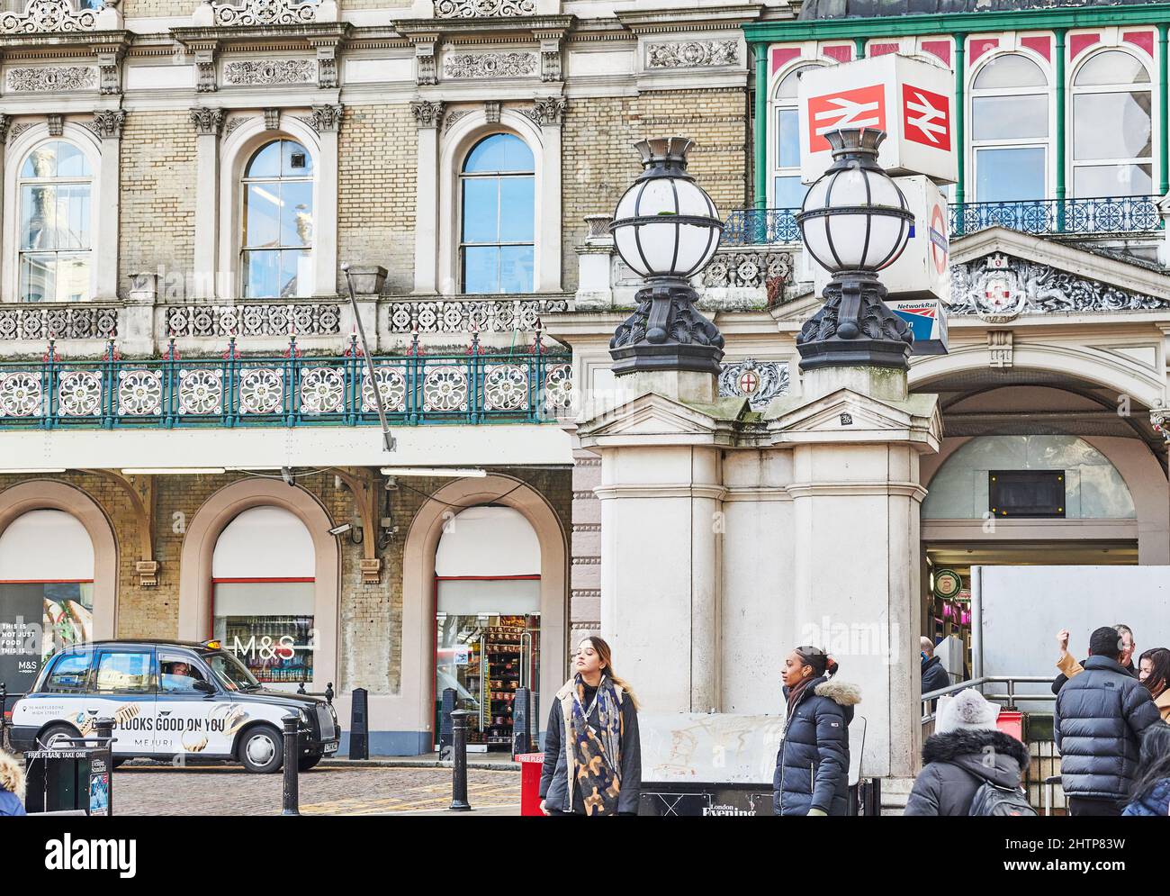 Exterior of Charing Cross railway station, London, England Stock Photo