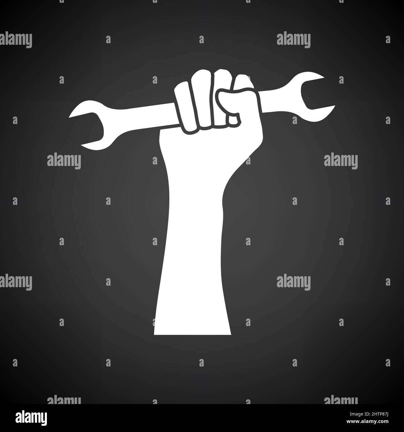 Labor Day Icon. White on Black Background. Vector Illustration. Stock Vector