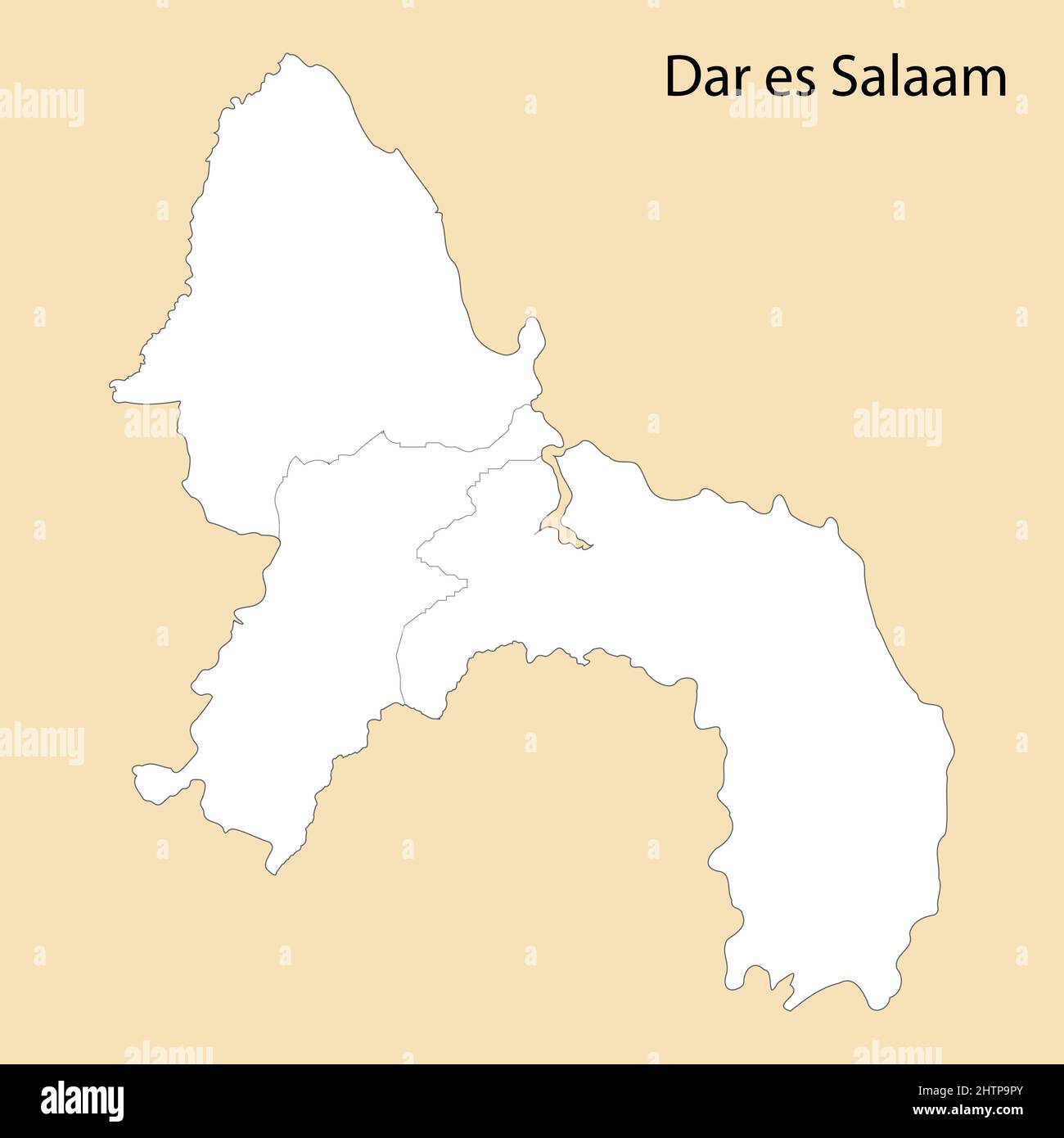 High Quality map of Dar es Salaam is a region of Tanzania, with borders ...