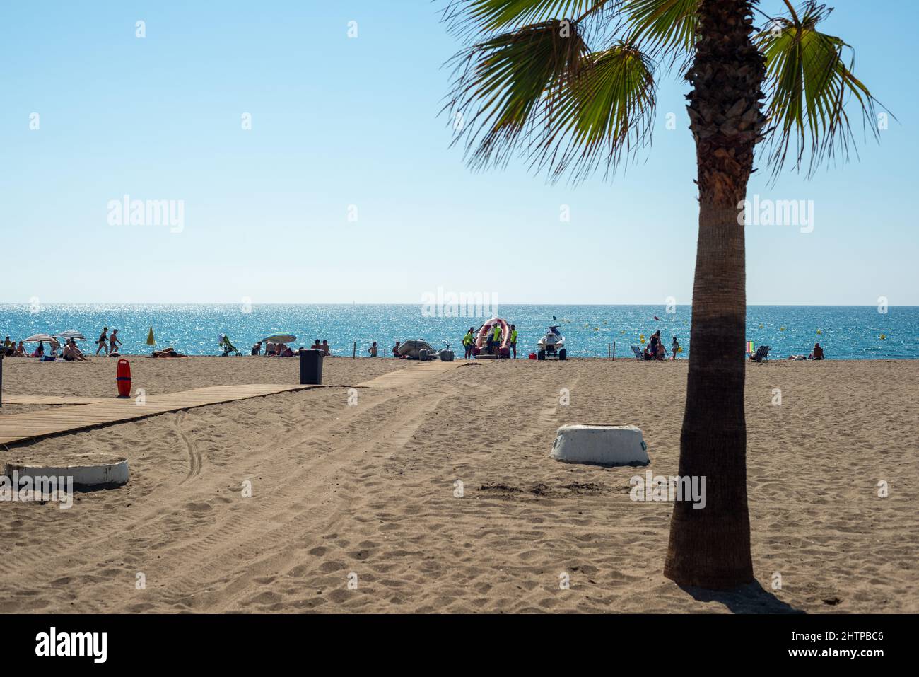 View of beach during sunny day Stock Photo