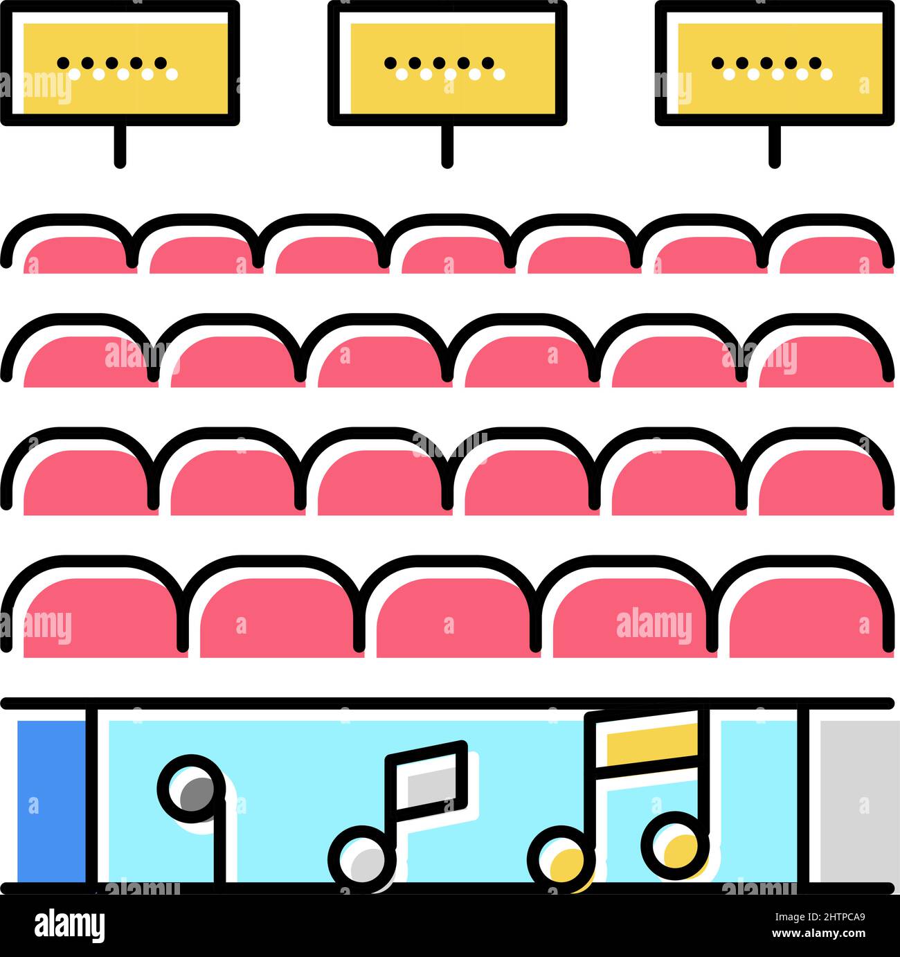 tribune for audience on concert color icon vector illustration Stock ...