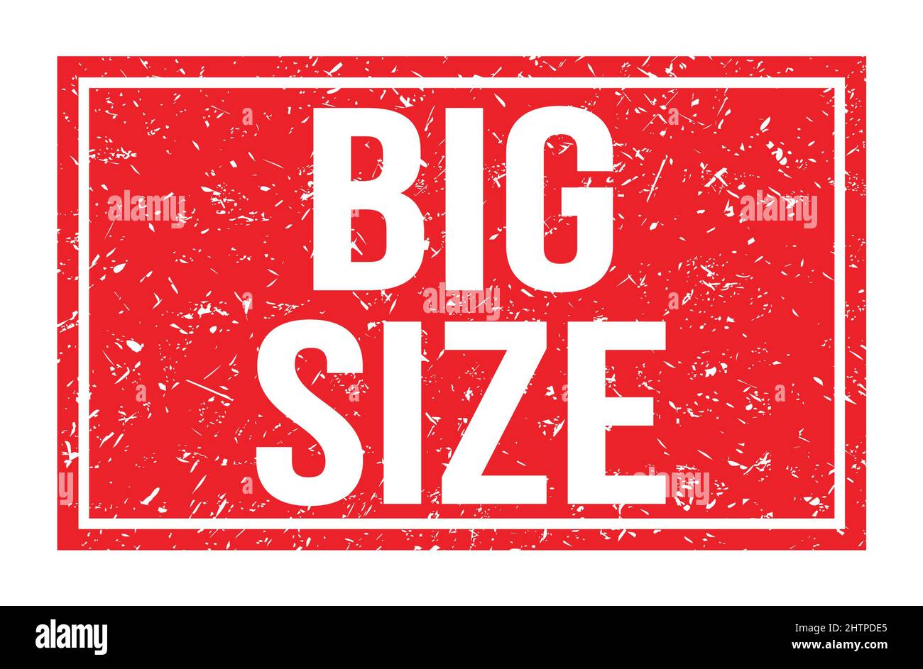 BIG SIZE, words written on red rectangle stamp sign Stock Photo - Alamy