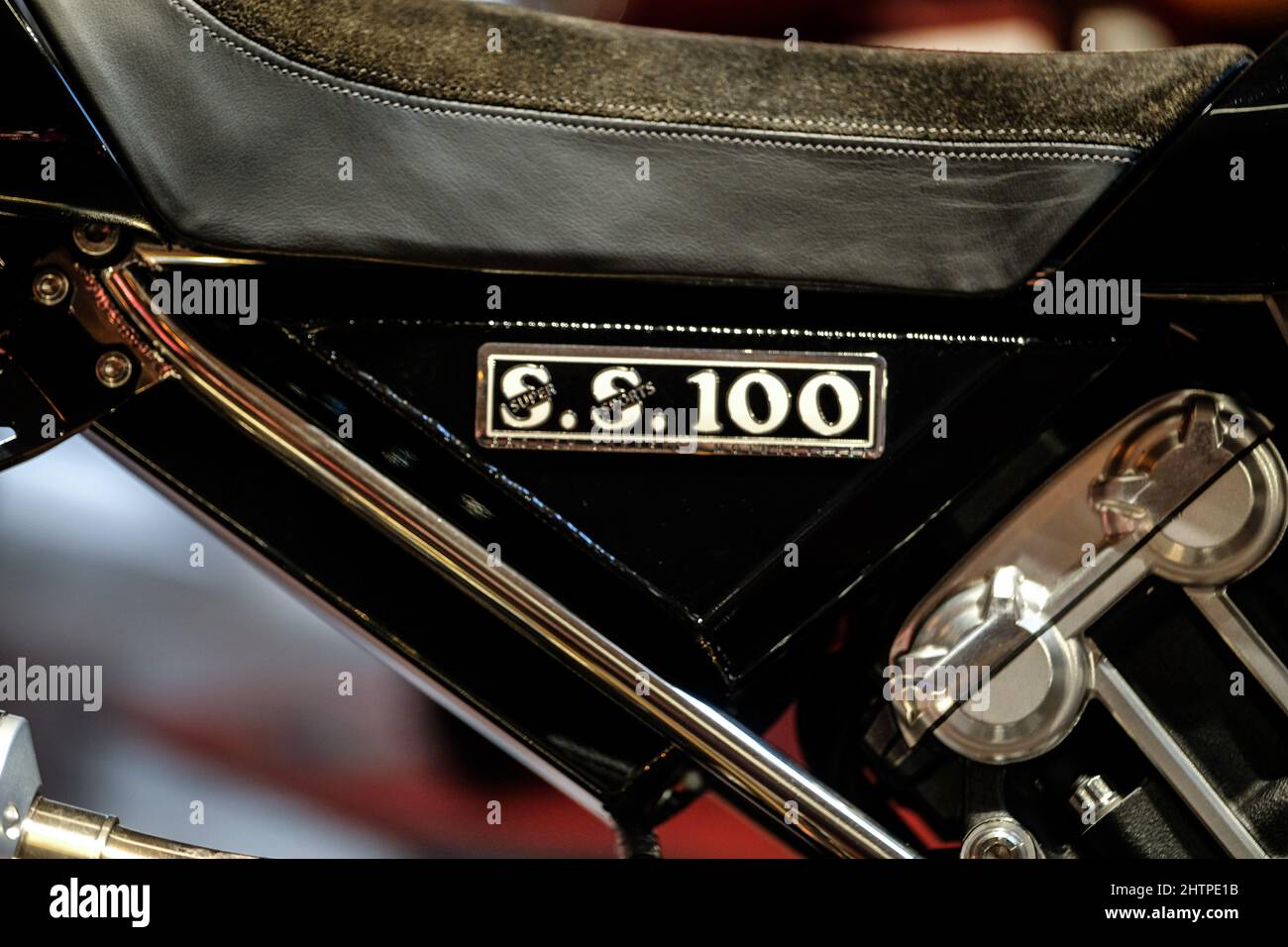 Brough Superior SS100 remade to represent the original SS100 made famous by Lawrence of Arabia Stock Photo