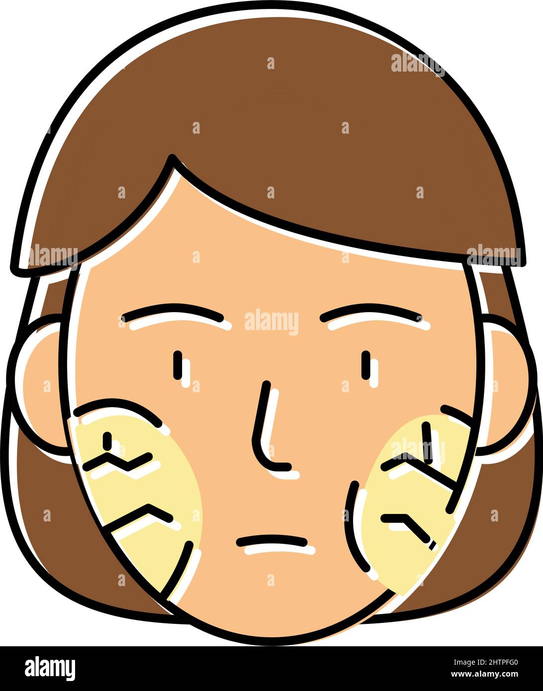 face dry skin color icon vector illustration Stock Vector
