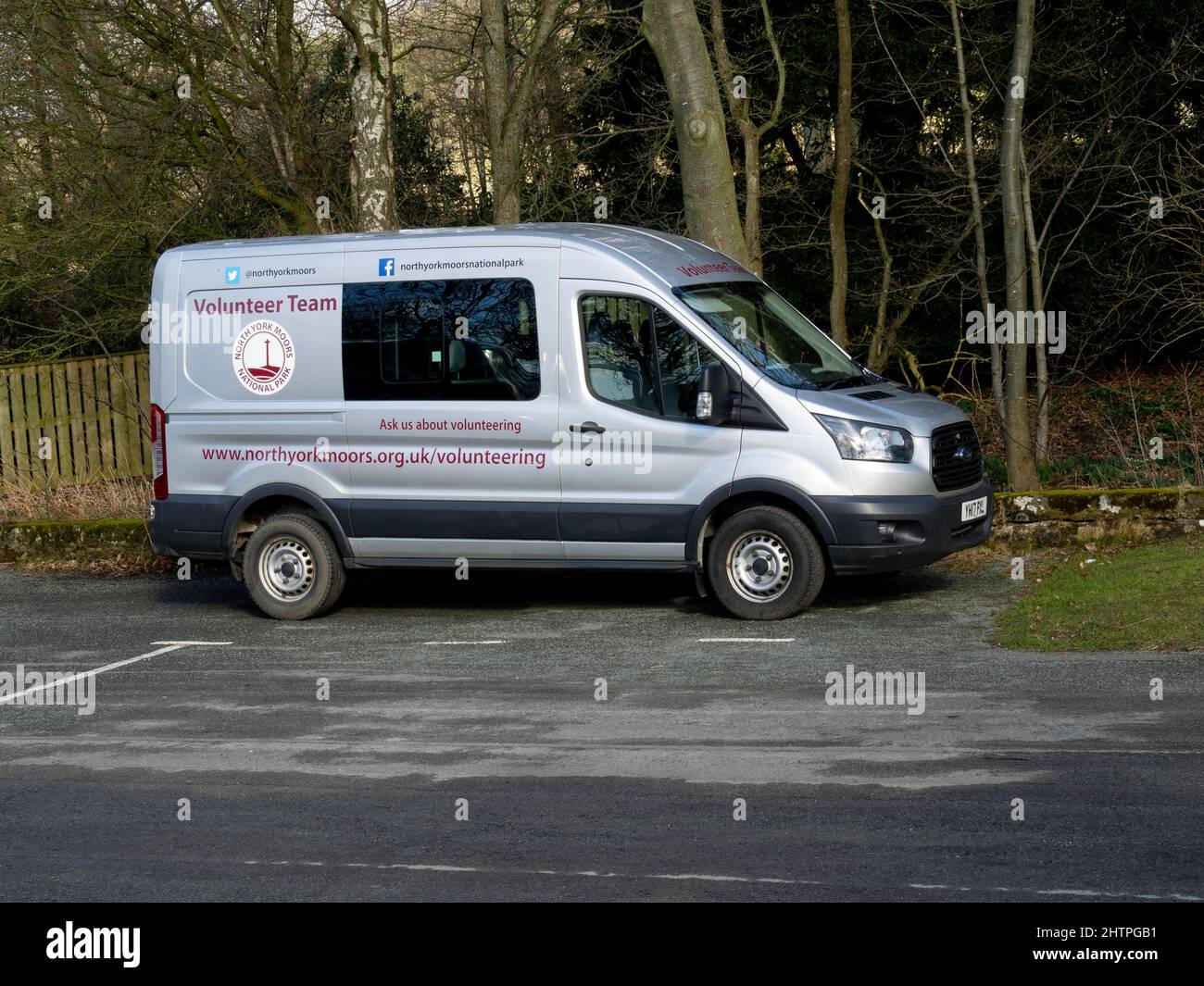 A mini bus for use of the Volunteer Team at the North Yorkshire Moor Centre at Danby thr North York Moors Natioal Park Stock Photo