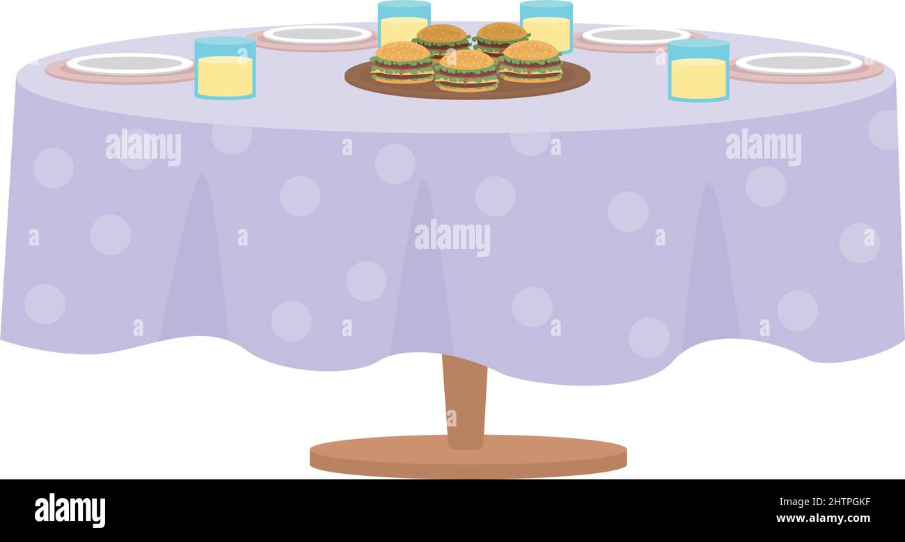 Table served for party semi flat color vector object Stock Vector