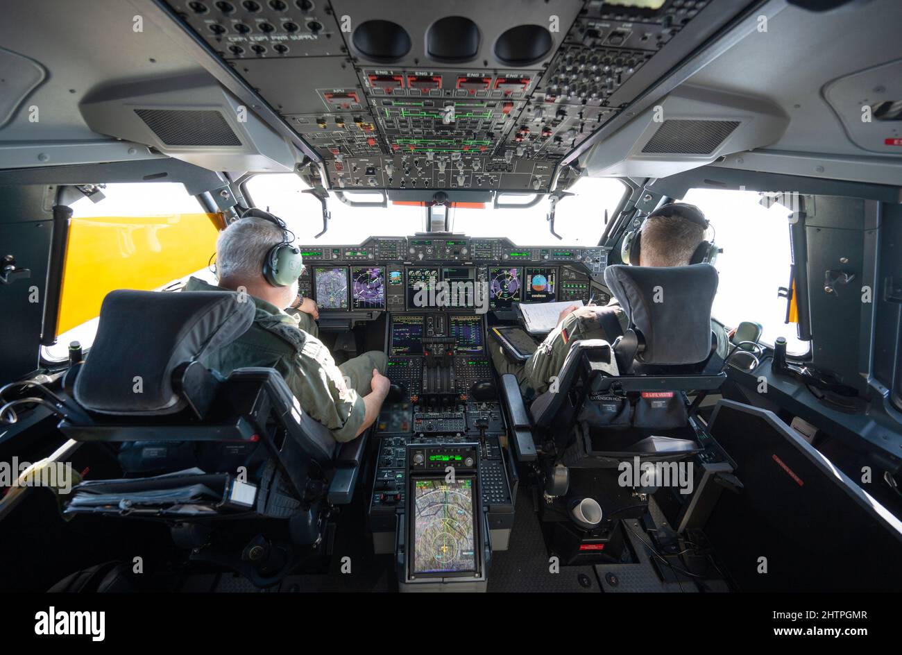 Berlin, Germany. 02nd Mar, 2022. Two pilots sit in the cockpit of an ...