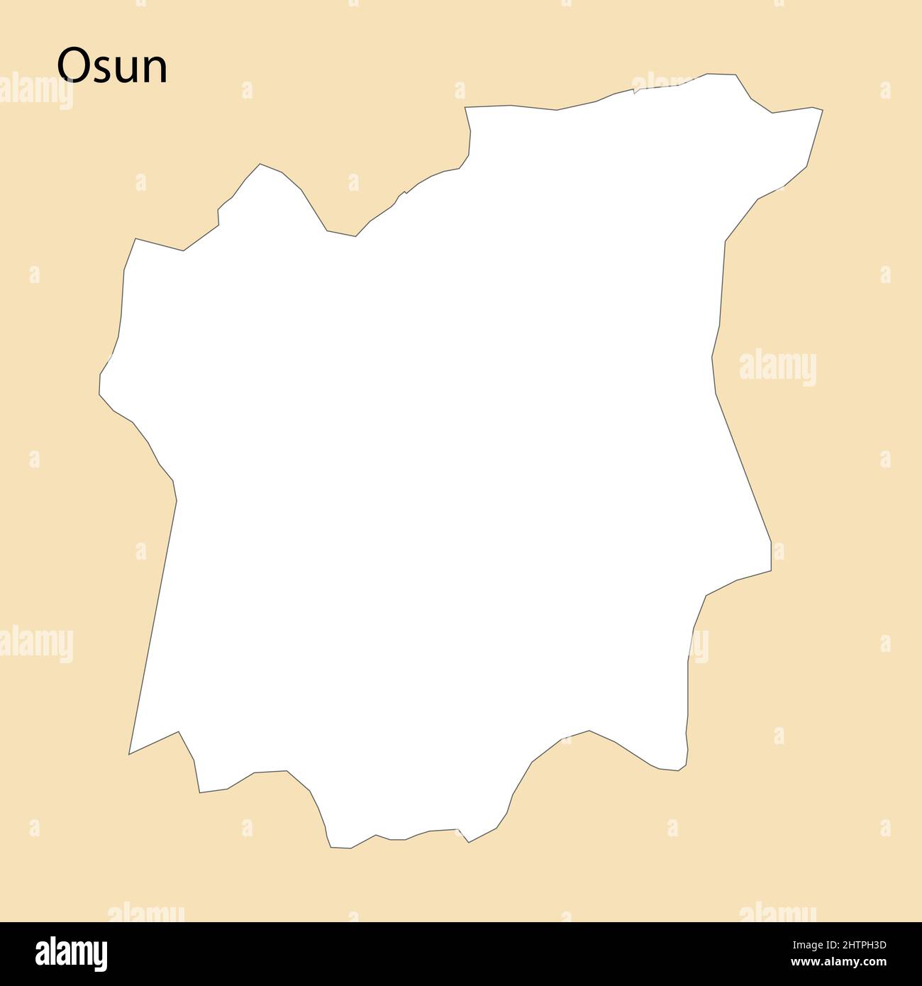 High Quality map of Ondo is a region of Nigeria, with borders of the districts Stock Vector