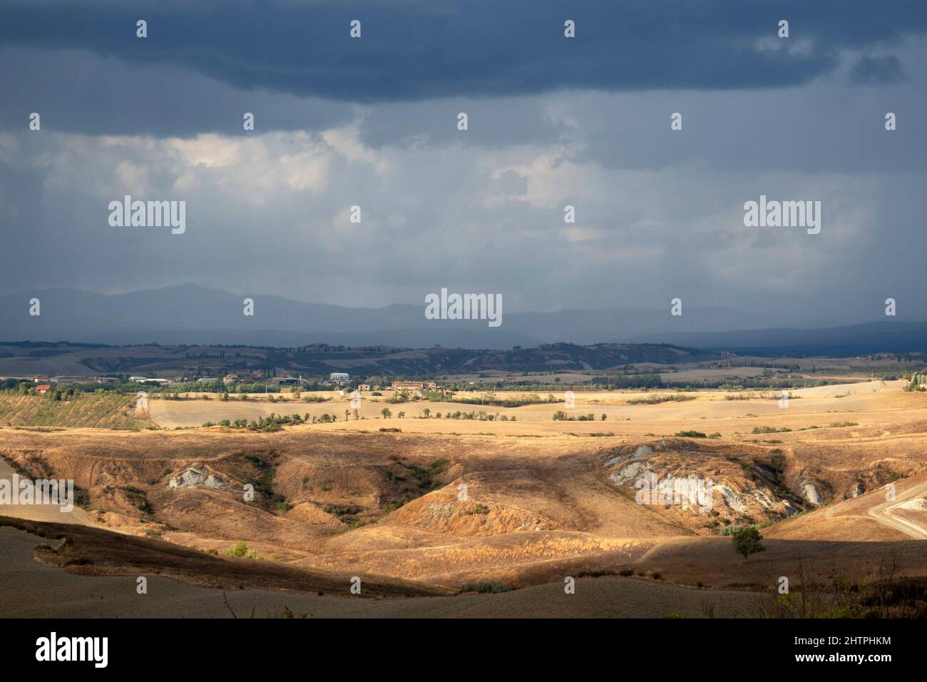 Landscape, Crete Senesi, Asciano village area, Siena province, Tuscany, Italy, Europe Stock Photo
