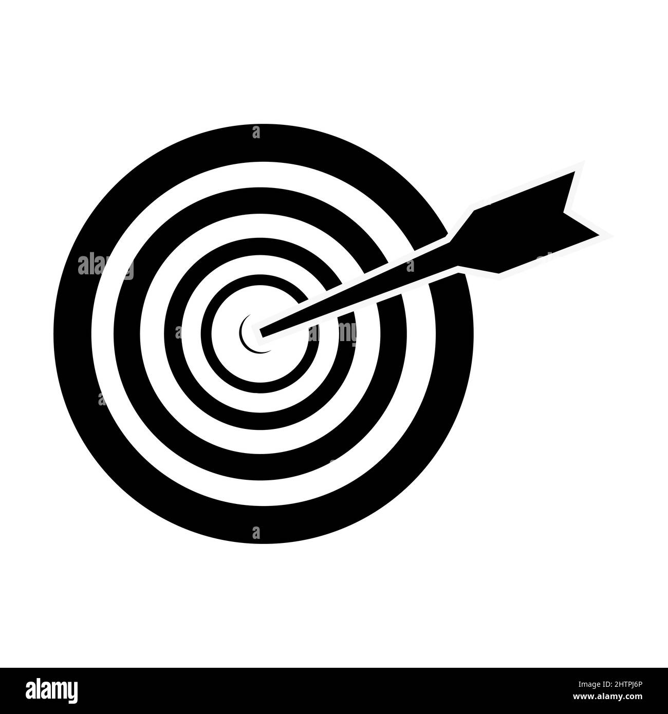 Successful shoot. Darts target aim icon on white background. Vector illustration. Stock Vector