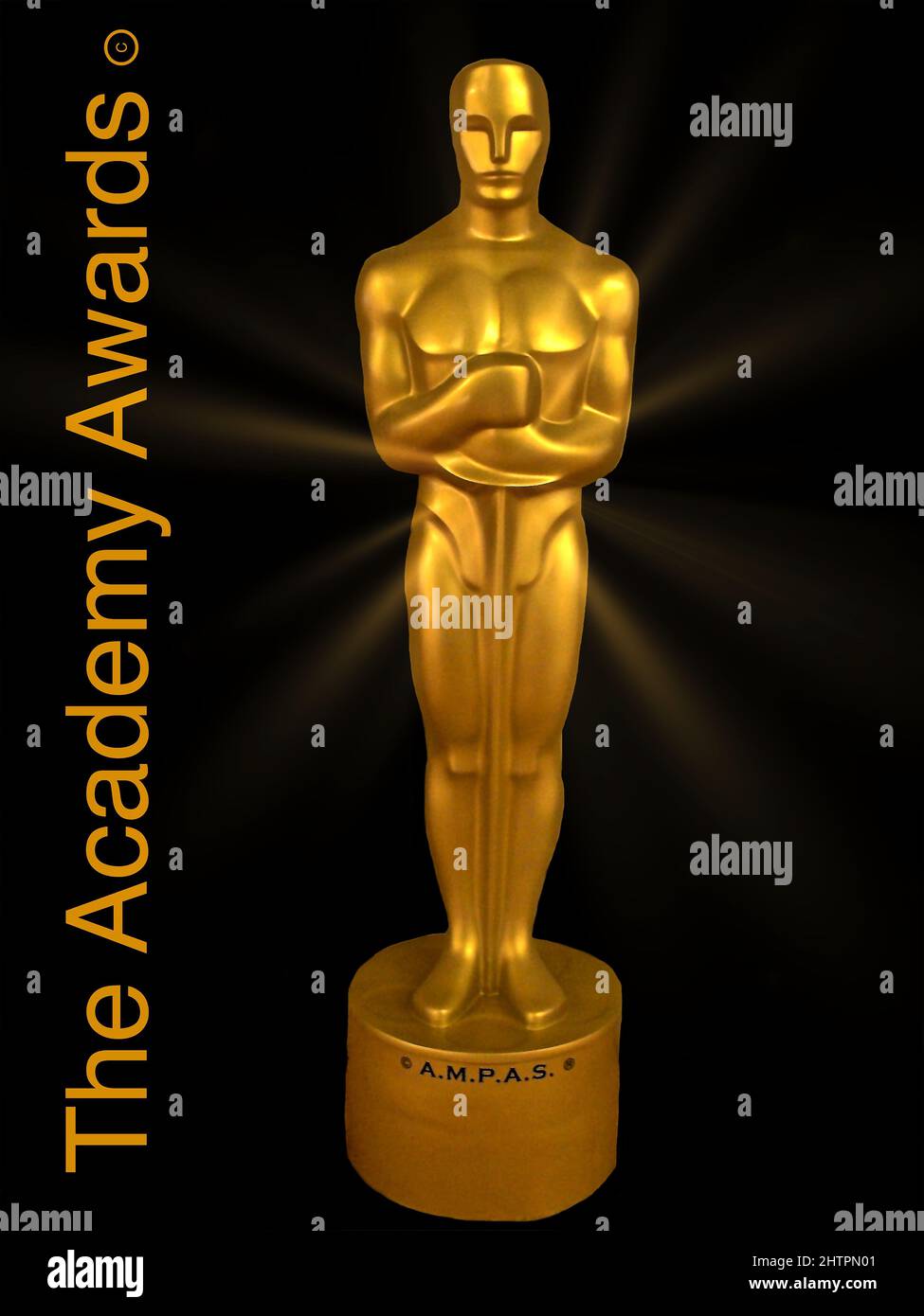 Vertical view of the poster for The Academy Awards golden statue