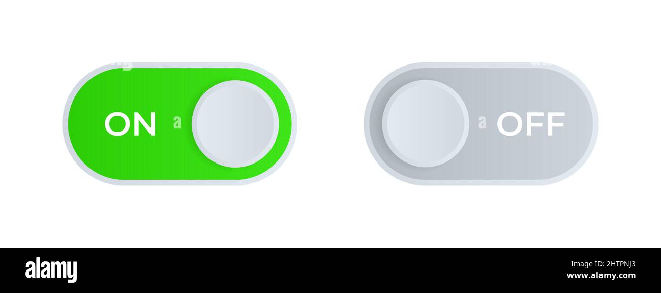 On and off switches. Slider button. Set for mobile application or ...
