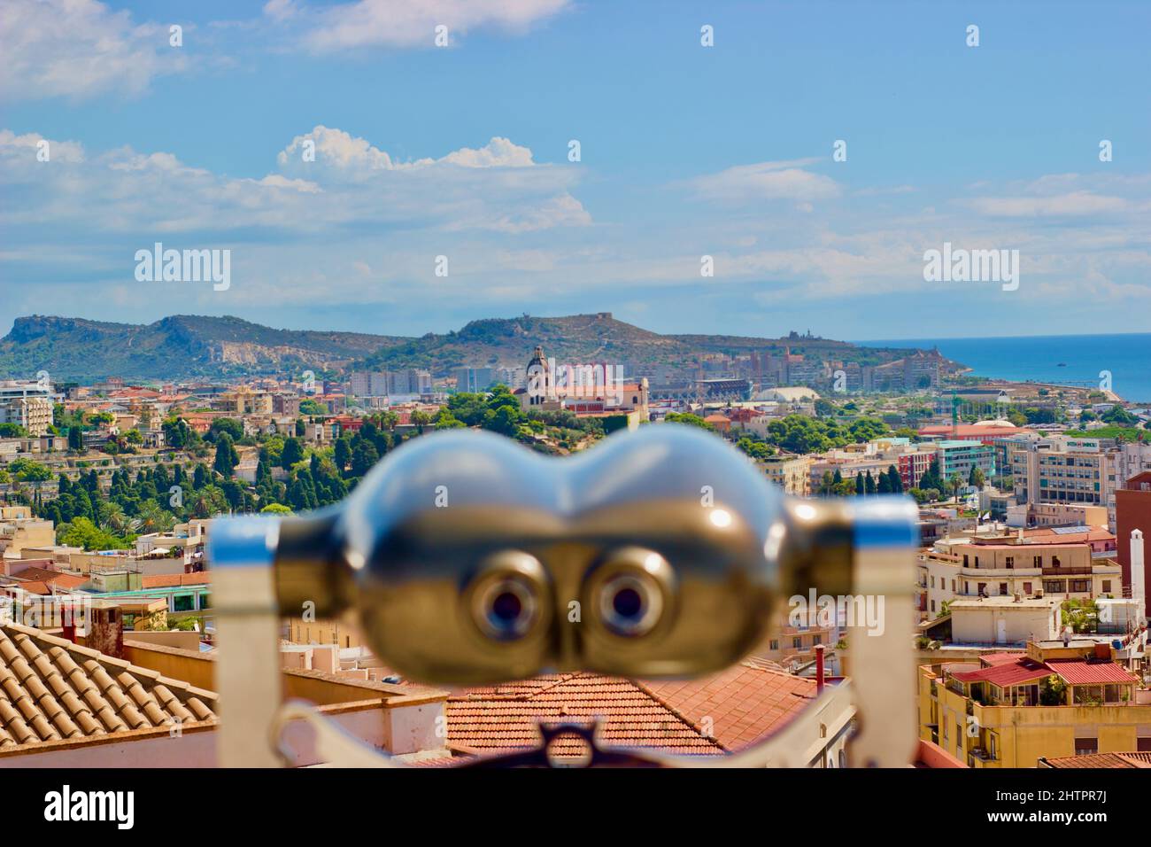 Binocular to castle Stock Photo