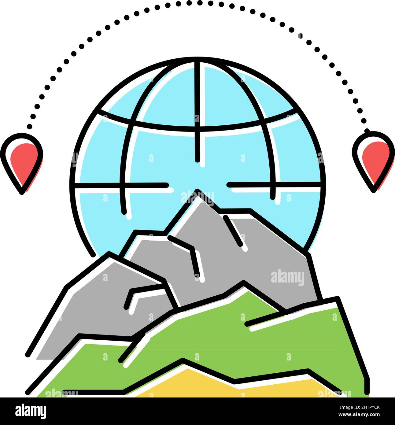 mountain tourism color icon vector illustration Stock Vector Image ...