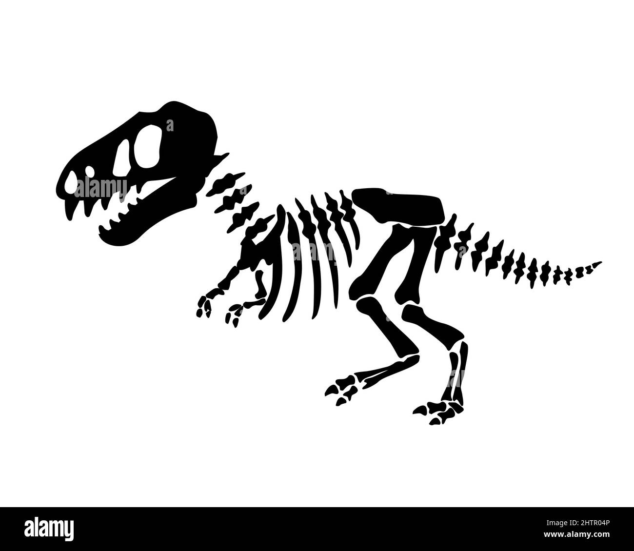 T rex dinossauros ossos silhueta espacial negativa ilustrações conjunto  imagem vetorial de jkazanceva© 299125280