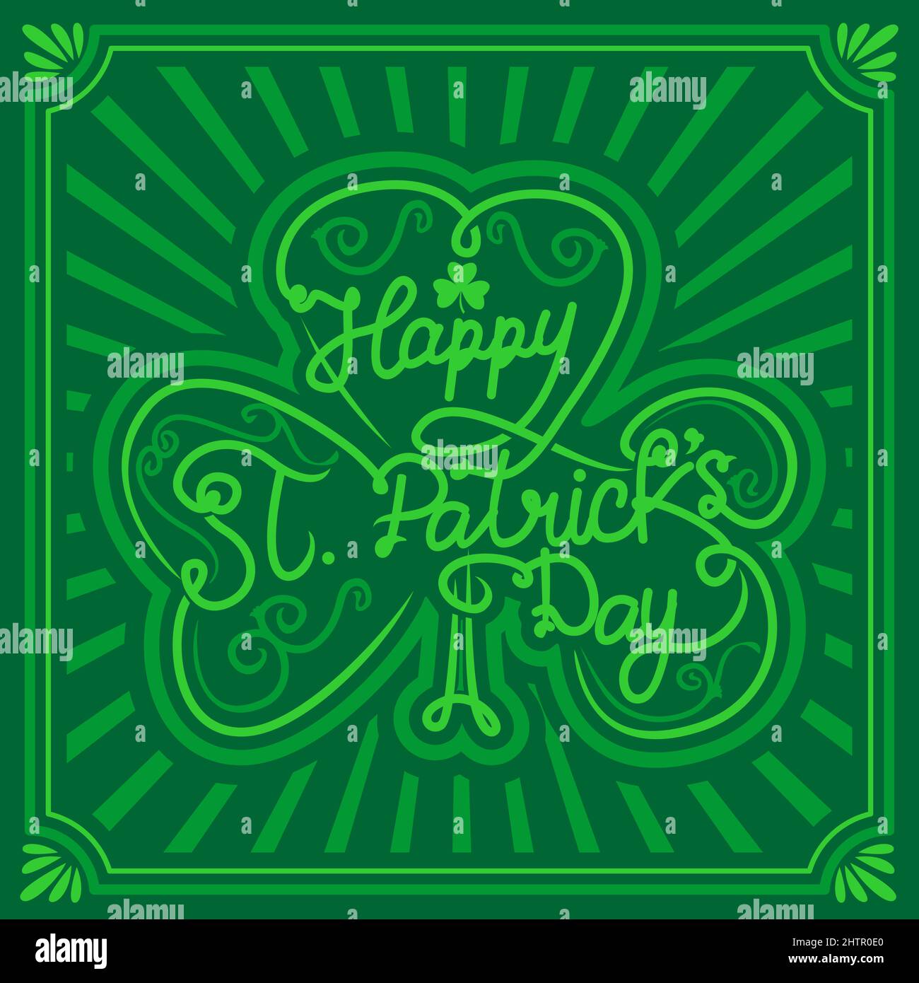 St. Patrick Day poster. happy st patricks day vintage retro typography on green background. St. Patrick's Day. shamrock leaf clover.  Vintage Vector d Stock Vector