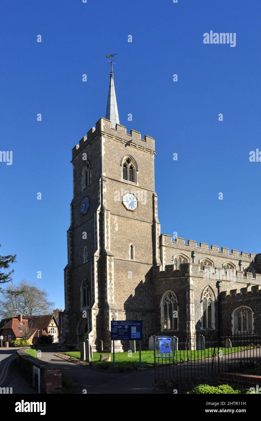 Parish Church of St Mary the Virgin, Ware, Hertfordshire, England, UK Stock Photo