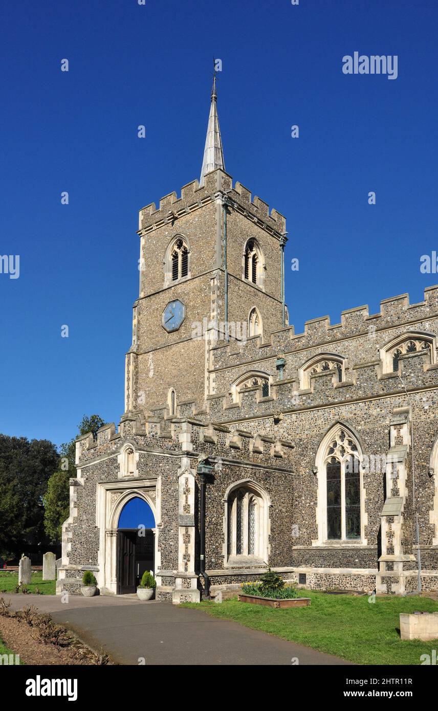 Parish Church of St Mary the Virgin, Ware, Hertfordshire, England, UK Stock Photo