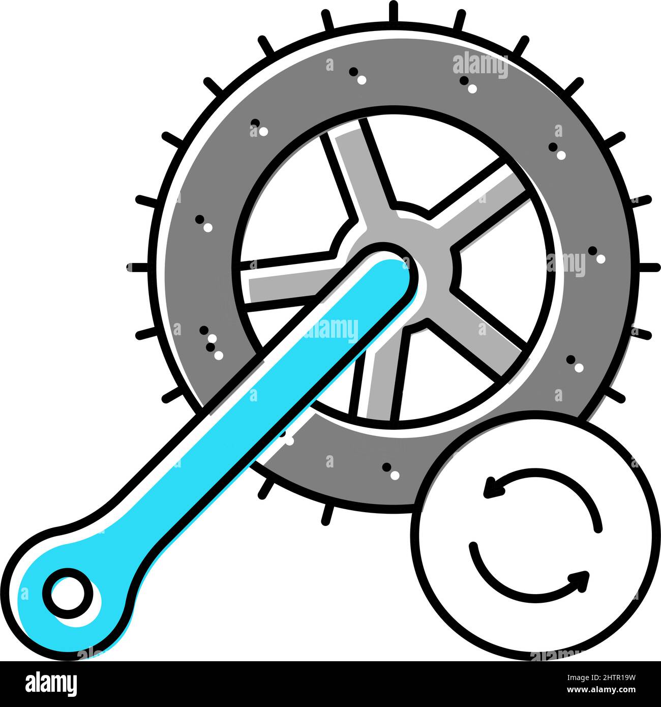 bicycle connecting rods replacement color icon vector illustration