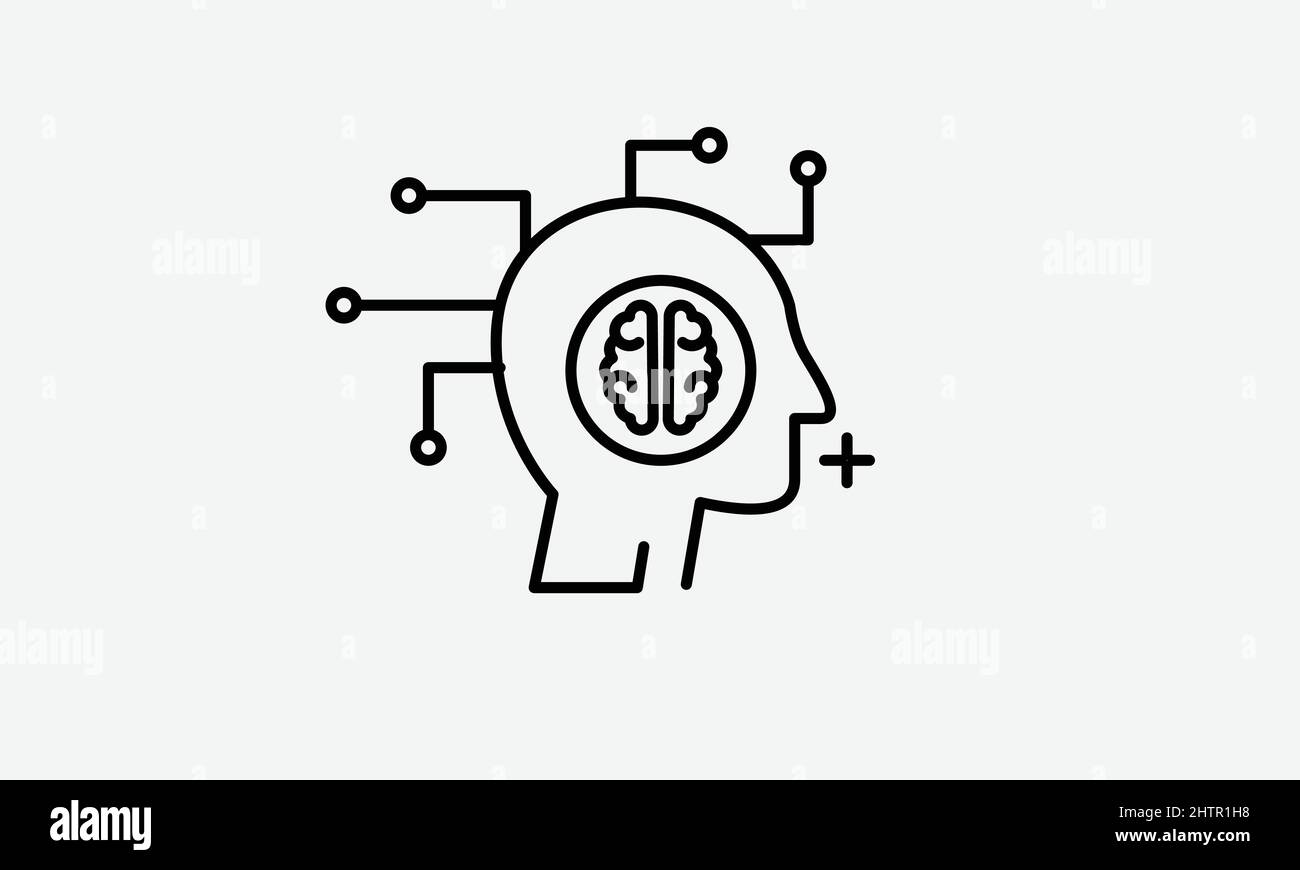 Brains heads icon. Element of brain concept Stock Vector
