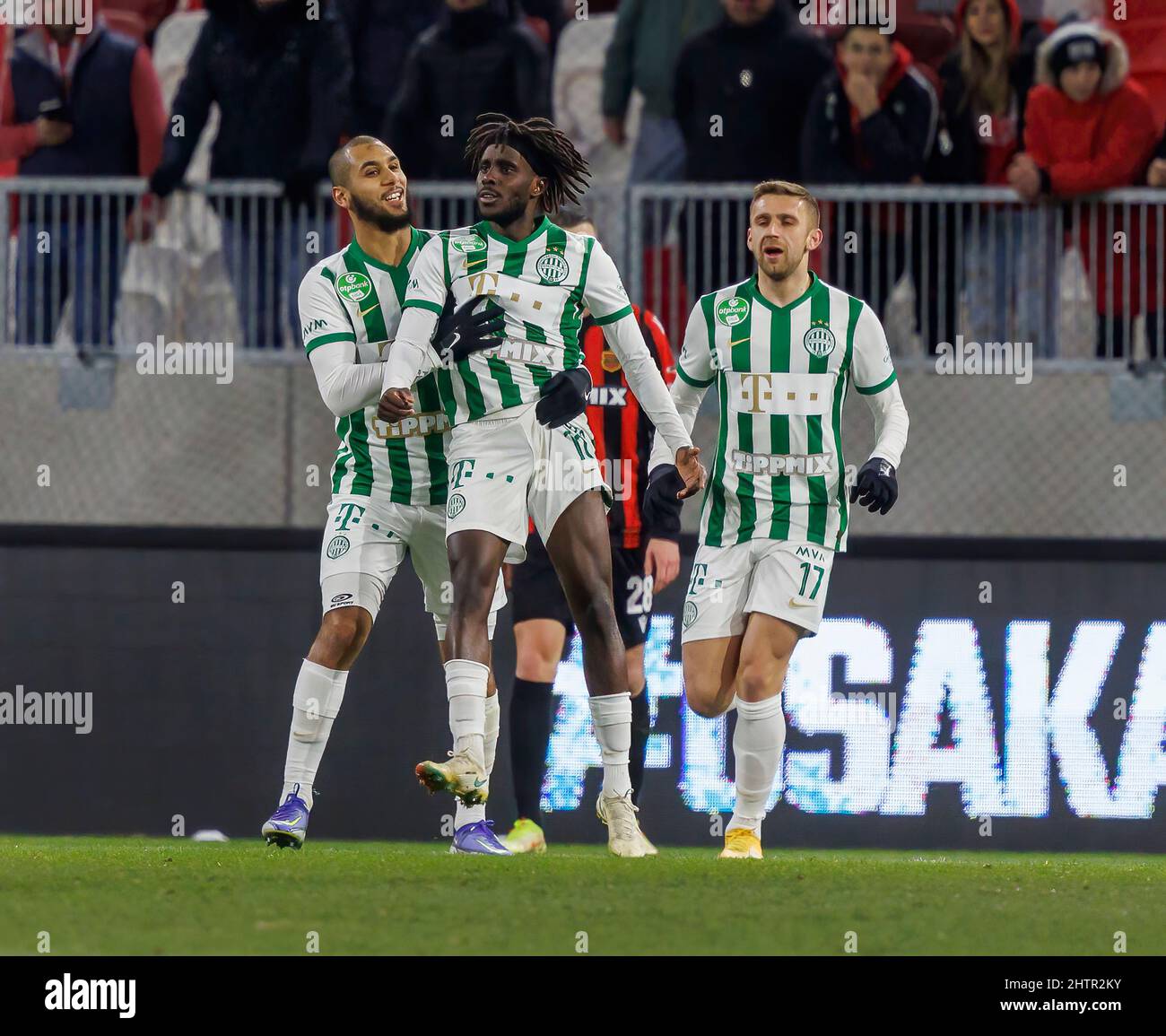 Eldar Civic of Ferencvarosi TC runs with the ball during the