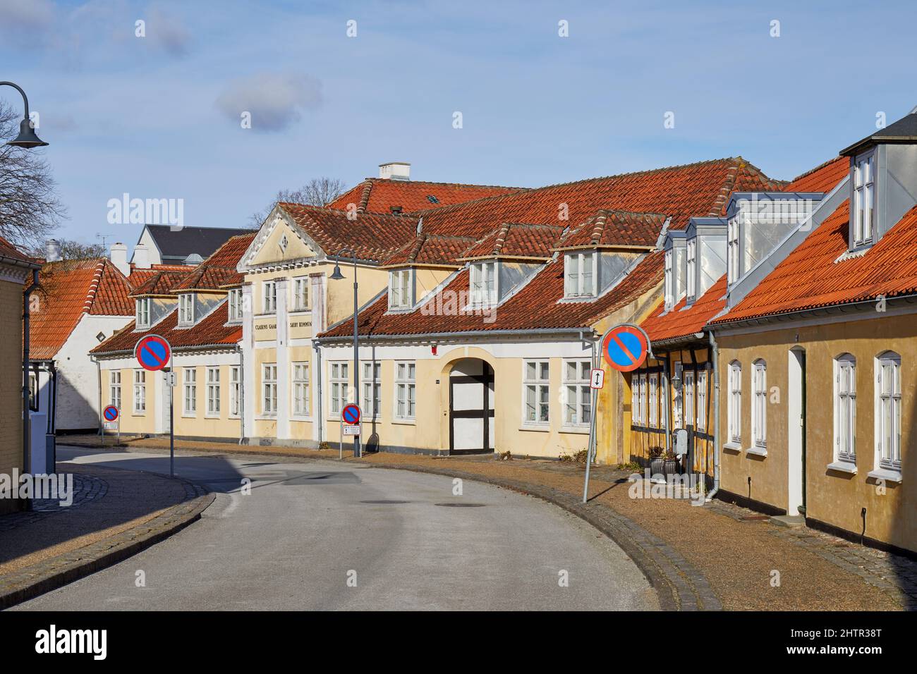 Claesens Gaard and adjoining houses, Algade, Saeby, Denmark Stock Photo ...
