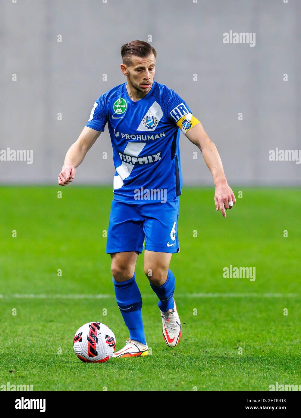 BUDAPEST, HUNGARY - FEBRUARY 5: Jose Marcos Marquinhos of Ferencvarosi TC  reacts during the Hungarian OTP Bank