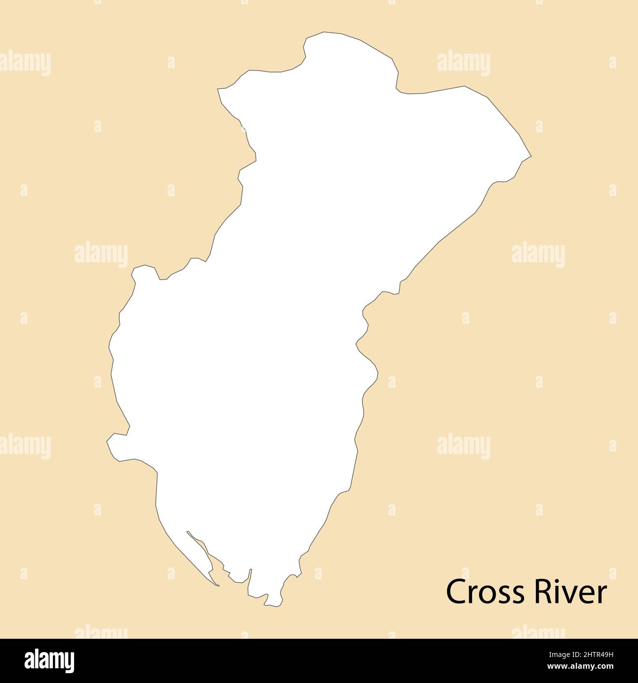 High Quality map of Cross River is a region of Nigeria, with ...