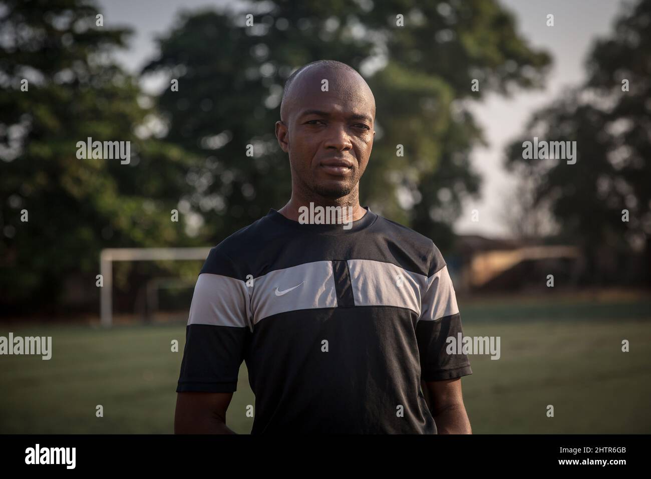 January 18, 2022, Freetown, Sierra Leone: Mohamed Lamin Kamara, who coaches leading Freetown premier league football club the East End Lions..Sierra Leone qualified for the Africa Cup of Nations in 2022 for the first time in 26 years, giving hope to many local football players that they will get more international opportunities going forward. (Credit Image: © Sally Hayden/SOPA Images via ZUMA Press Wire) Stock Photo