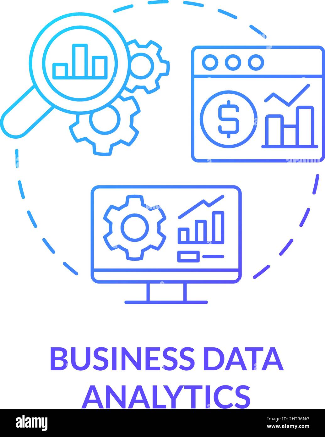 Business data analytics blue gradient concept icon Stock Vector Image ...
