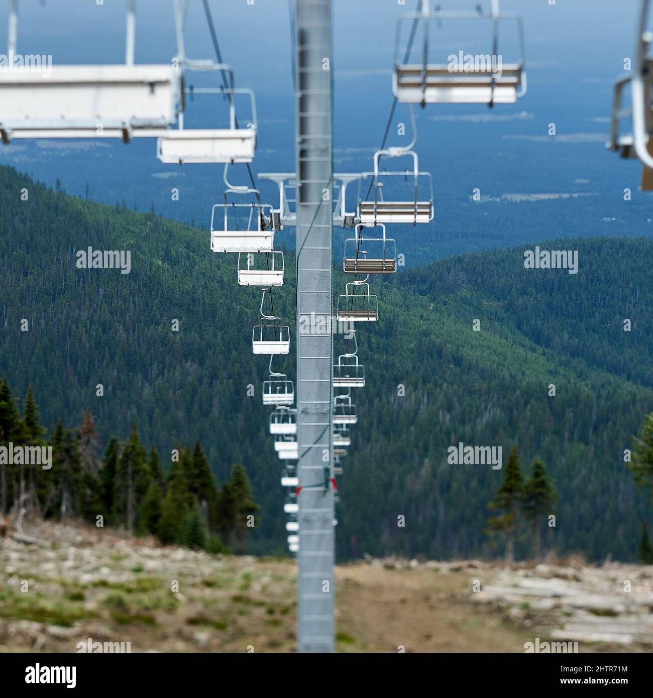 Rope Way View Beautiful scenic landscape view of a ropeway surrounded with greenery ...