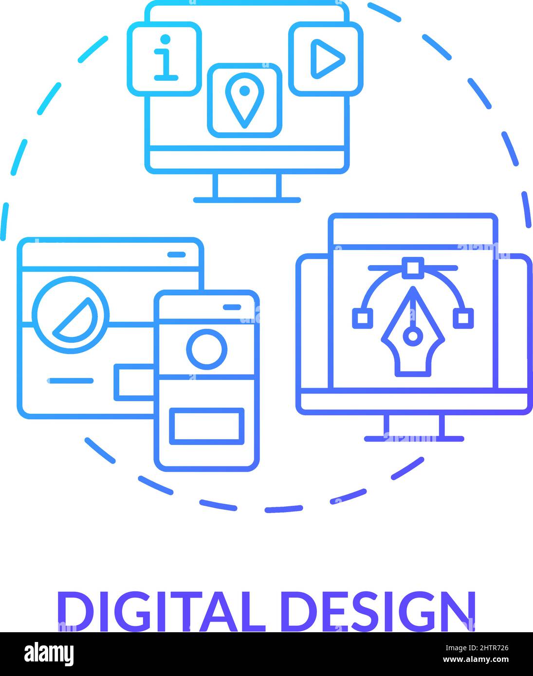 Digital design blue gradient concept icon Stock Vector Image & Art - Alamy
