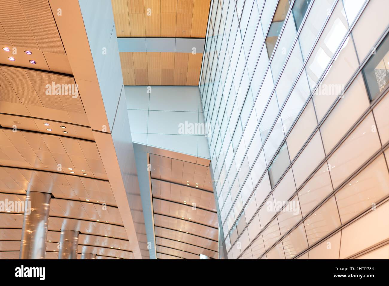 Modern building facade pattern with reflecting in windows. High quality ...