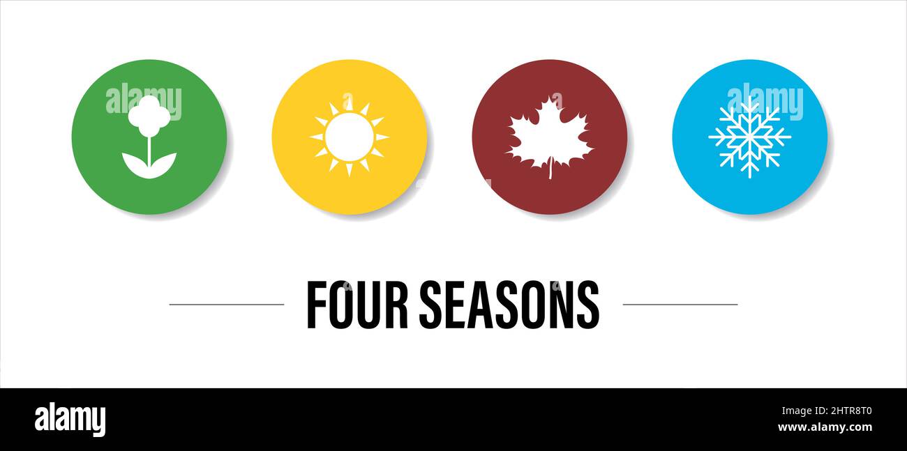 4 seasons icons hi-res stock photography and images - Alamy