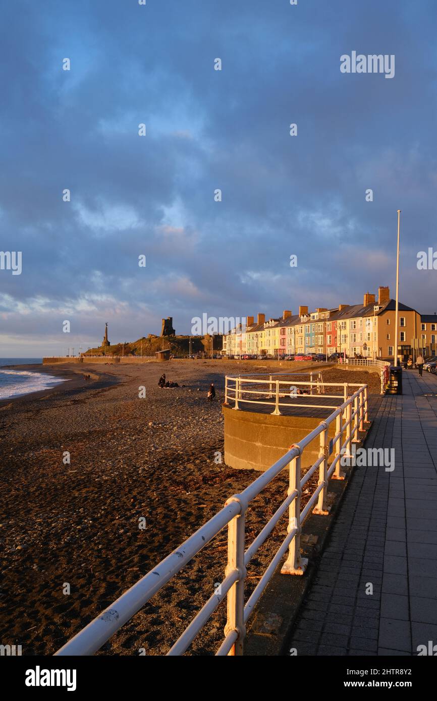 Sea front at Aberystwyth on the Welsh coast Stock Photo